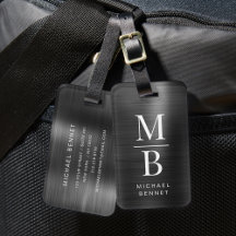 Elegante zwart geborsteld metalen met monogram