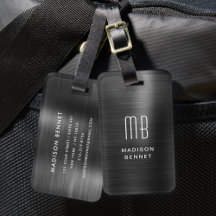 Elegante zwart geborstelde metalen met monogram