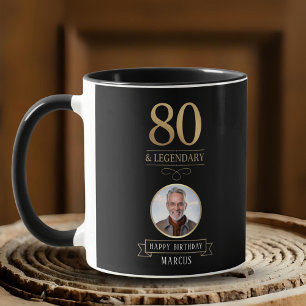 Elegante Zwart & Goud 80ste & Legendarische Verjaa Mok