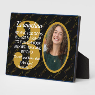 Elegante Zwart Goud Aangepaste Tekst Foto 30e Verj Fotoplaat