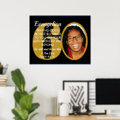 Elegante Zwart Goud Aangepaste Tekst Foto 60e Verj Poster (Thuiskantoor)
