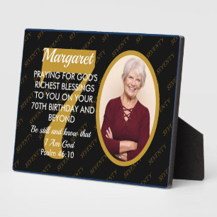 Elegante Zwart Goud Aangepaste Tekst Foto 70e Verj Fotoplaat