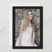 Elegante zwart & goud afstudeerder feestuitnodigin kaart (Achterkant)