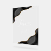 Elegante zwart goud agaat bruiloft gunsten acryl bord (Hoek)