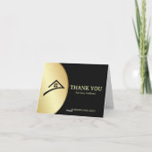 Elegante Zwart & Goud Bedankkaart (Achterkant)