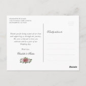 Elegante zwart goud blush roze bloem Dank u Briefkaart (Achterkant)