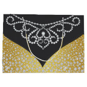 Elegante zwart goud diamant vrouwen groot cadeauzakje (Achterkant)