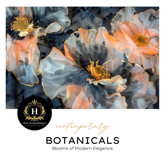 Elegante zwart, goud en perzik bloemdecoratie tissuepapier