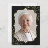 Elegante Zwart Goud Foto Verrassing 90ste Verjaard Kaart (Achterkant)