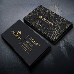 Elegante Zwart & Goud Fotograaf, Creatieve Studio Visitekaartje