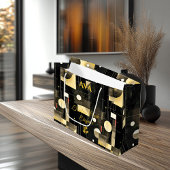 Elegante Zwart & Goud Geometrische Gift Bag Groot Cadeauzakje