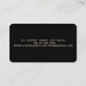 Elegante zwart goud gestreepte glitter reiniging visitekaartje (Achterkant)