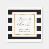 Elegante zwart-goud gestreepte trouw servet (Voorkant)