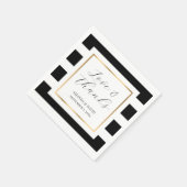 Elegante zwart-goud gestreepte trouw servet (Hoek)
