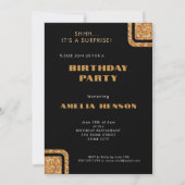 Elegante Zwart Goud Glitter Foto 40e Verjaardag Kaart (Achterkant)