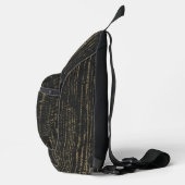 Elegante Zwart Goud Hout Graan Sling Bag (Rechts)