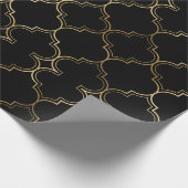 Elegante zwart Goud Islamitische Kunst Patroon Sti Cadeaupapier (Hoek)