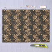 Elegante Zwart Goud Kerst Ornament Bloemen Tissuepapier (Craft)