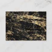 Elegante zwart goud marmeren bruiloft accommodatie informatiekaartje (Achterkant)