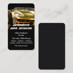 Elegante Zwart Goud Mobiele Auto Wassen Details Visitekaartje