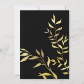 Elegante Zwart & Goud Moderne bruiloft Kaart (Achterkant)
