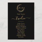 Elegante Zwart & Goud Monogram Krans Trouwkaarten Kaart (Voorkant)