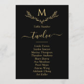 Elegante Zwart & Goud Monogram Krans Trouwkaarten Kaart (Voorkant)