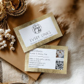 Elegante Zwart Goud Permanente Sieraden QR Code Visitekaartje