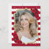 Elegante zwart goud rode rozen foto 50e verjaardag kaart (Achterkant)