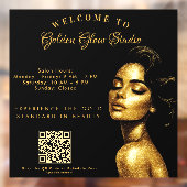 Elegante Zwart & Goud Salon Custom Business Raamsticker (Vel 2)