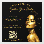 Elegante Zwart & Goud Salon Custom Business Raamsticker (Vel)