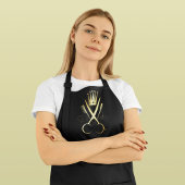 Elegante Zwart & Goud Schaar Haarstylist Salon Schort