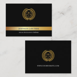 Elegante Zwart&Goud Schalen van Justitie Notitieka Notitiekaartje