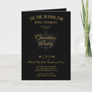 Elegante Zwart Goud Zakelijke Kerstparty Logo