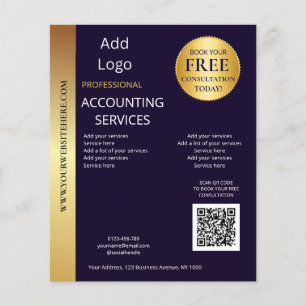 Elegante Zwart & Goud Zakelijke QR-code Flyer