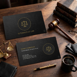 Elegante Zwart Goud Zakenvcard voor Advocatenkanto Visitekaartje