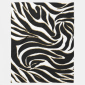 Elegante Zwart Goud Zebra Wit Dierprint Fleece Deken (Voorkant)