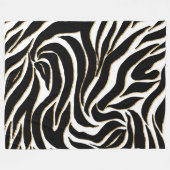 Elegante Zwart Goud Zebra Wit Dierprint Fleece Deken (Voorkant (Horizontaal))