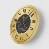 Elegante zwart gouden bijbel Verse kerk Ronde Klok (Hoek)