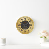 Elegante zwart gouden bijbel Verse kerk Ronde Klok (Huis)