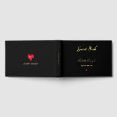 Elegante Zwart Gouden Bruiloften Jubileum Keepsake Gastenboek (Volledig)