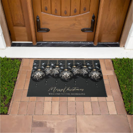 Elegante zwart gouden bubbels luxe kerst deurmat