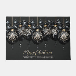 Elegante zwart gouden bubbels luxe kerst deurmat