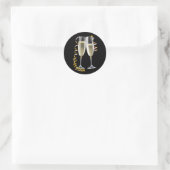 Elegante zwart gouden champagne glas Stickers (Tas)