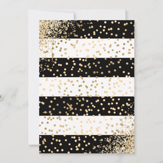 Elegante zwart gouden Confetti Calla Lily Verjaard Kaart (Achterkant)