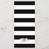 Elegante zwart gouden Confetti roze bloemenbruilof Menu (Achterkant)