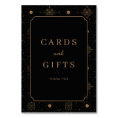 Elegante zwart-gouden dankkaart kaart (Achterkant)