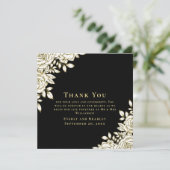 Elegante zwart gouden foto dank u kaart (Staand voorkant)
