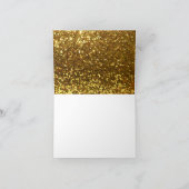 Elegante zwart gouden glitter broche bruiloft bedankkaart (Binnen)