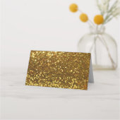 Elegante zwart gouden glitter broche bruiloft plaatskaartje (Achterkant)